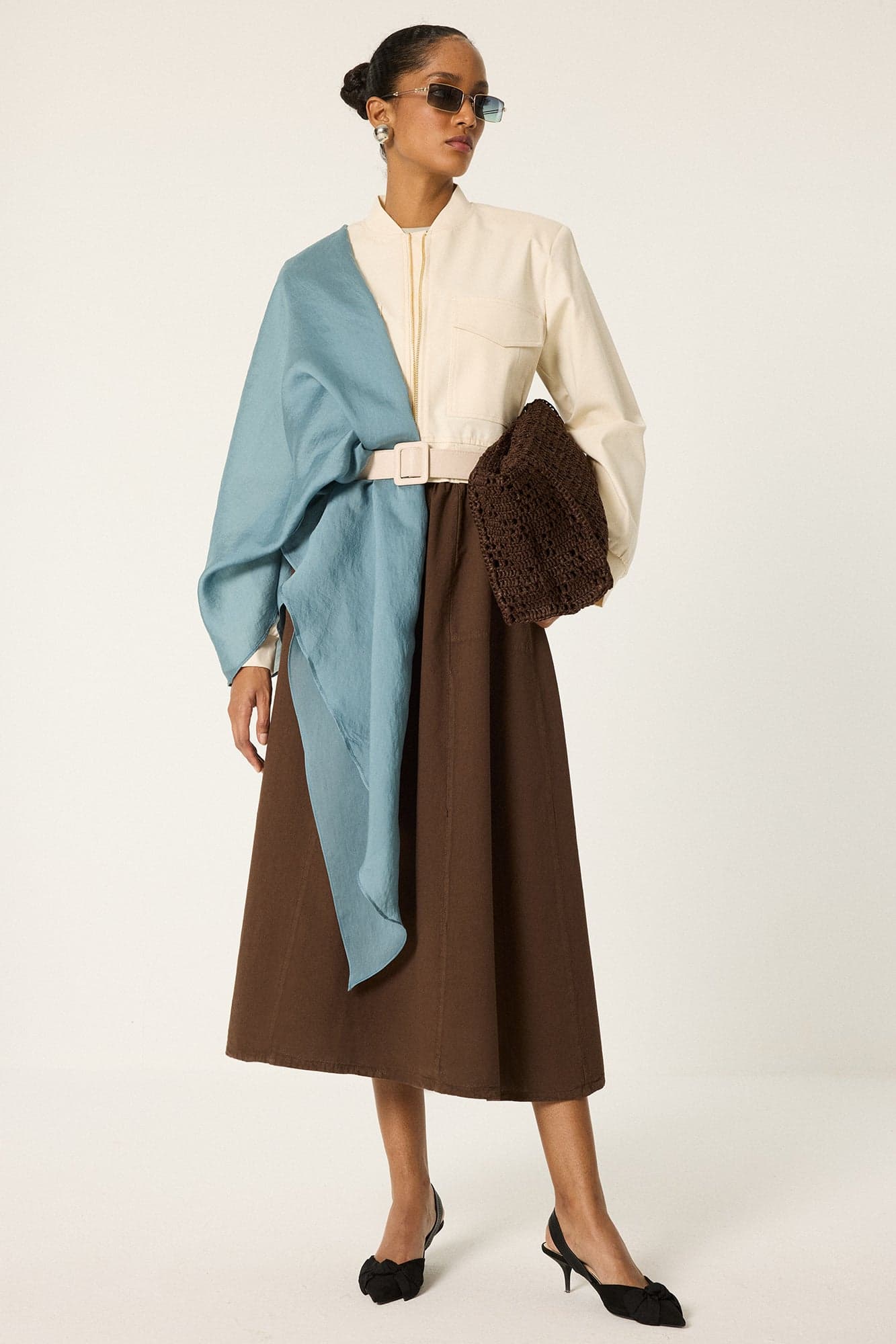 ELASTIC WAIST SKIRT WITH POCKETS