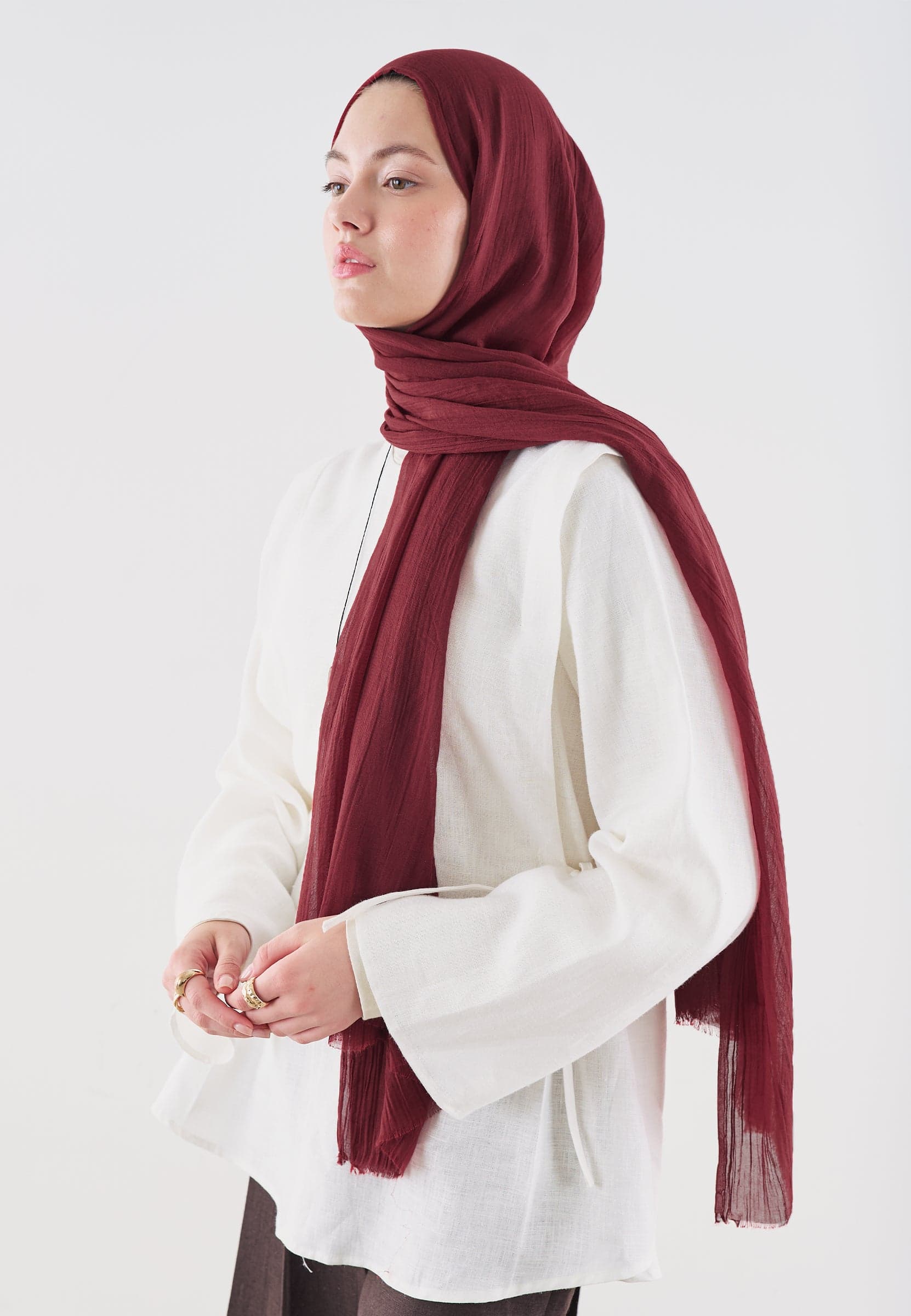 Premıum Dubaı Şal Bordo