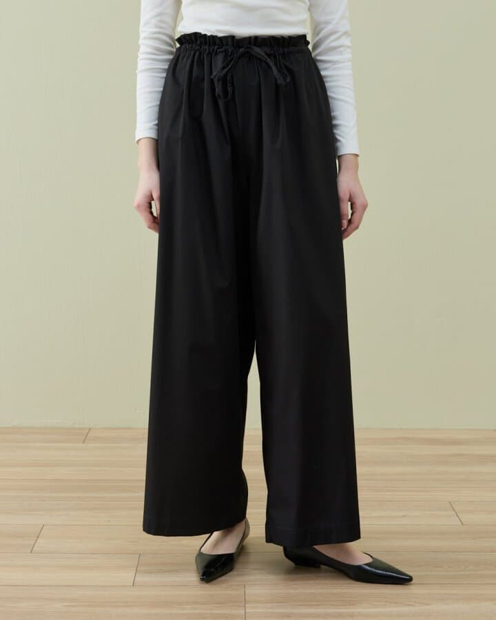 Poplin Wide Leg Bol Pantolon Siyah