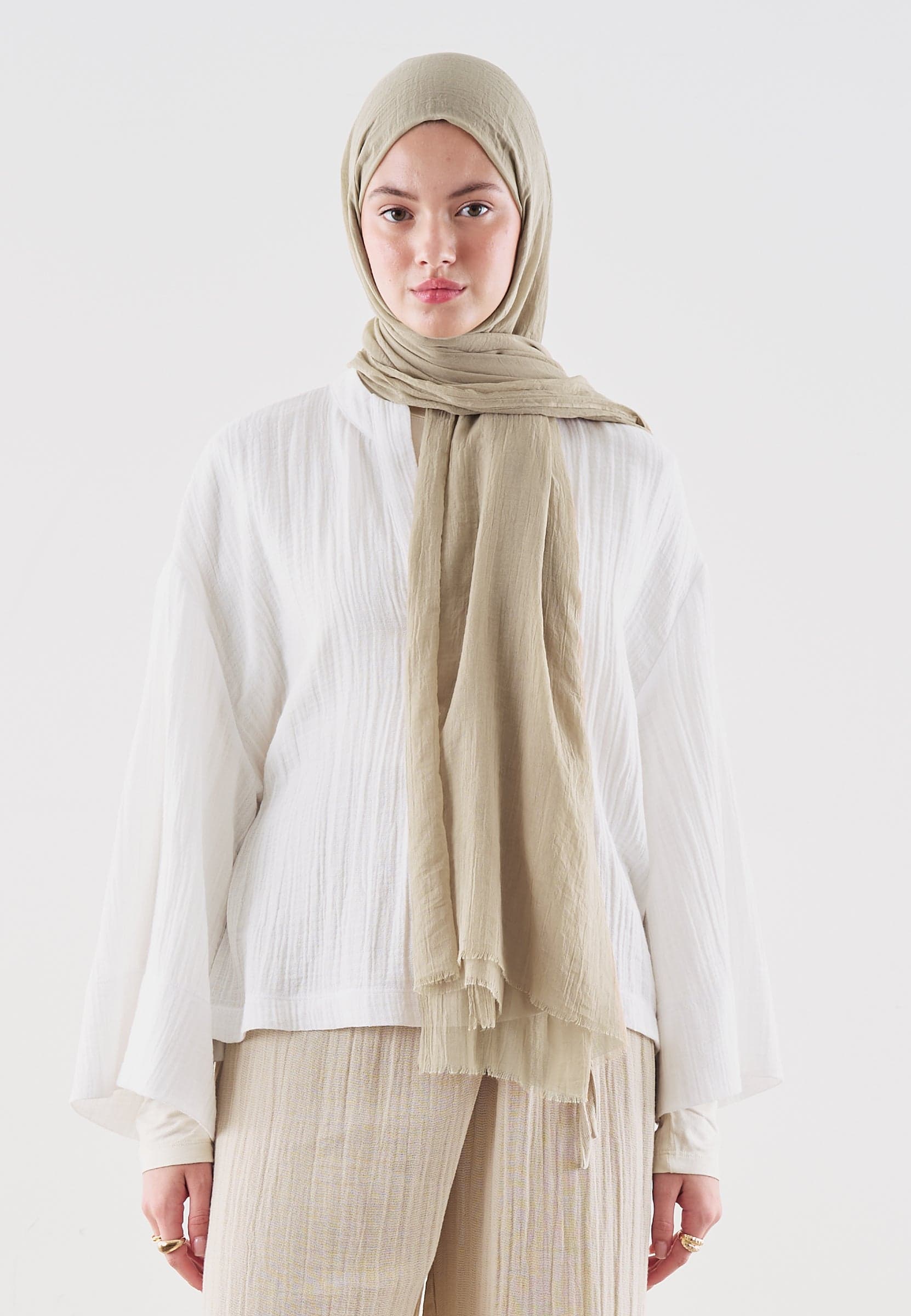 Premıum Dubaı Şal Natural Bej