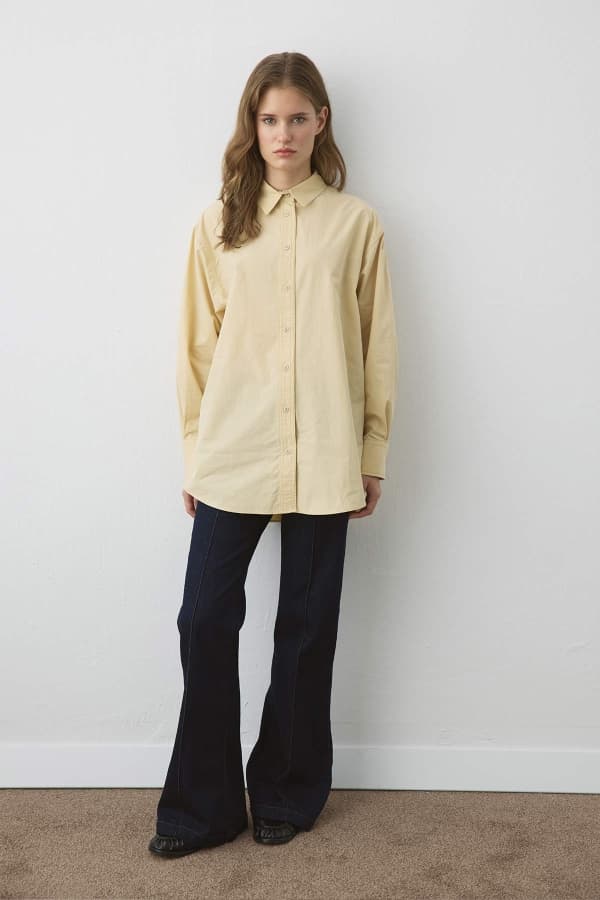 Premium Poplin Butter Yellow Gömlek
