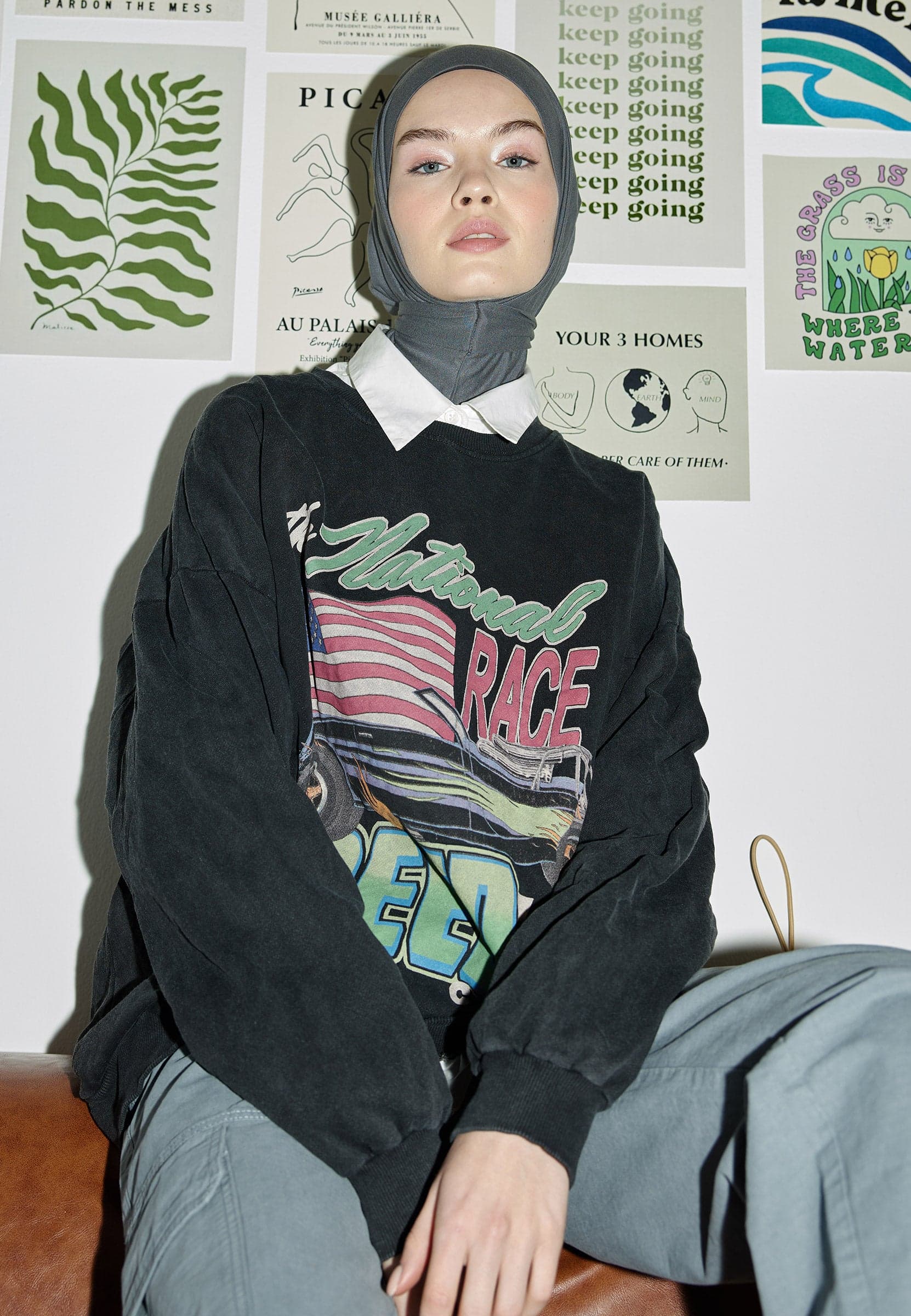 Athletic Hijab Antrasit