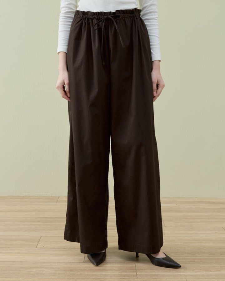 Poplin Wide Leg Bol Pantolon Kahve
