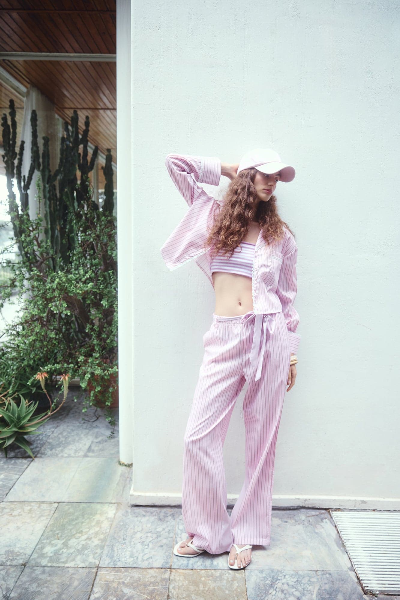 STRIPED RELAXED-FIT TROUSERS