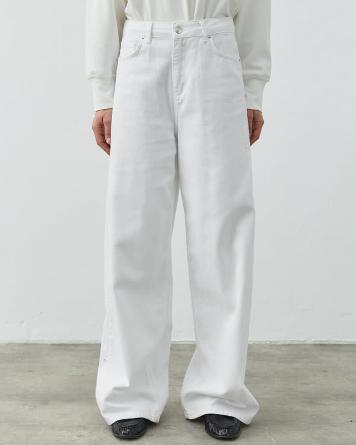 Baggy Fit Jean Beyaz