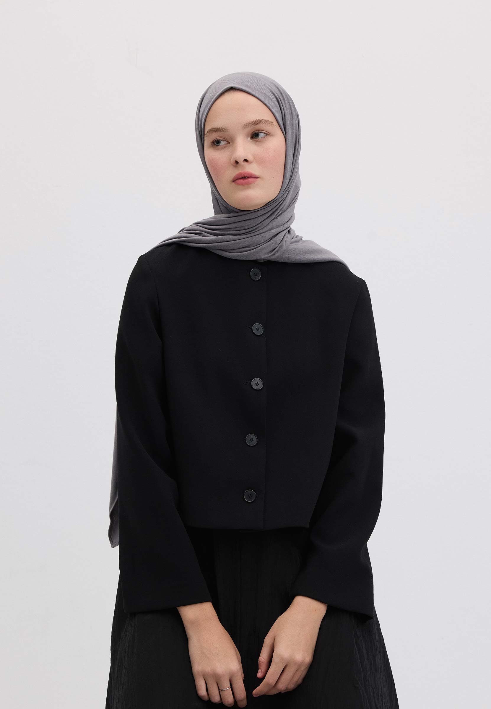 Bambu Penye Şal Mavi / Gri