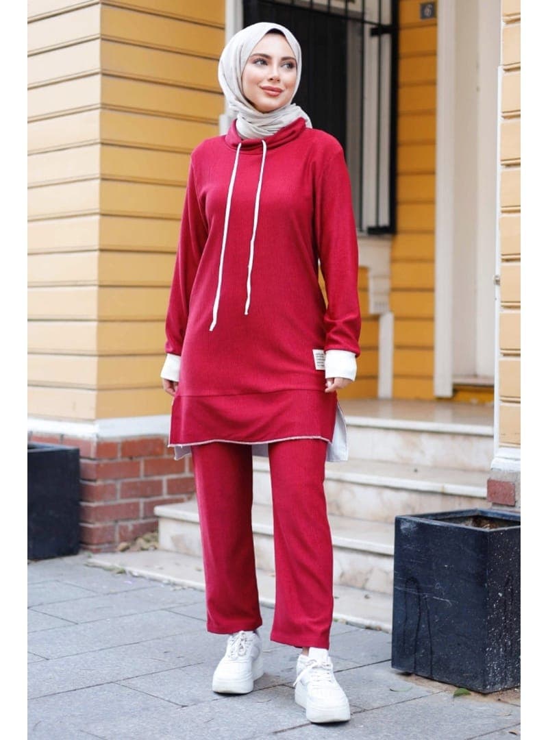 Tunik Pantolon İkili Takım - Bordo