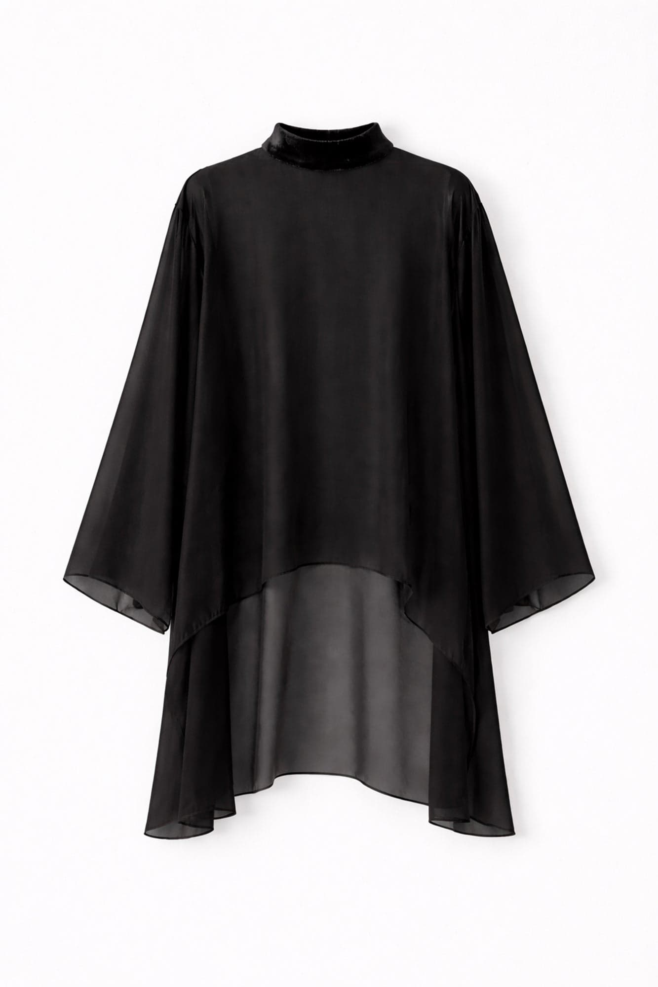 VELVET DETAILED CHIFFON TUNIC
