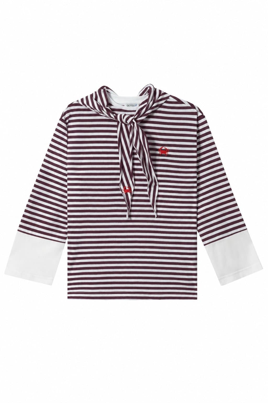 CRAB ÇİZGİLİ BLUZ BORDO