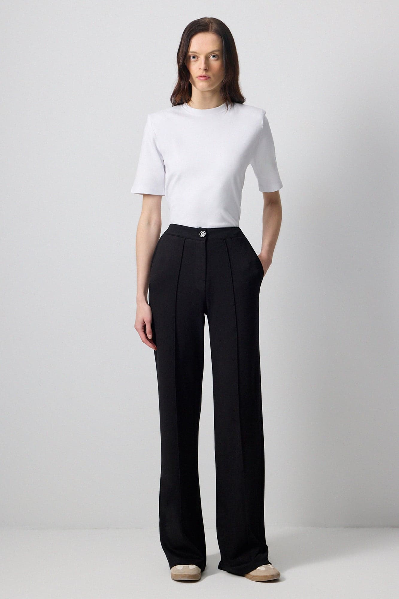 RIBBED STEEL KNIT TROUSERS