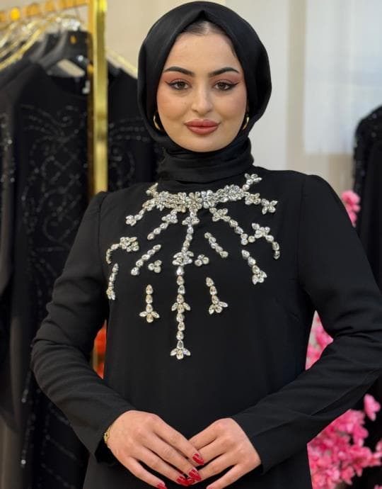 Bayan Siyah 8248 Hanne Elbise