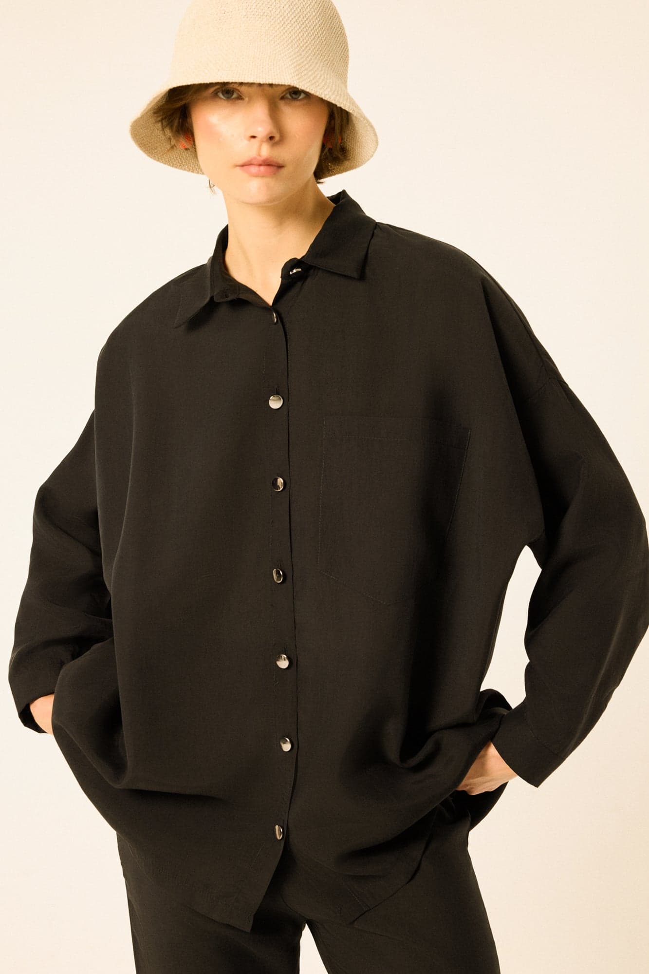 SOFT FLOWY SHIRT AND TROUSERS SET