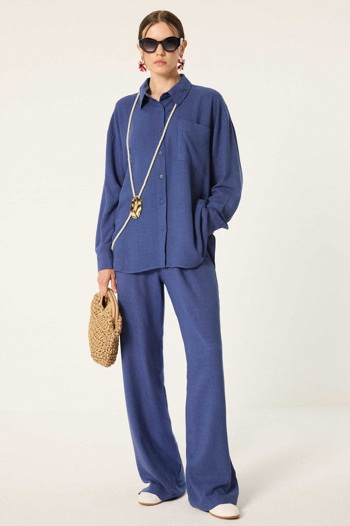 100% LINEN SHIRT AND TROUSERS SET