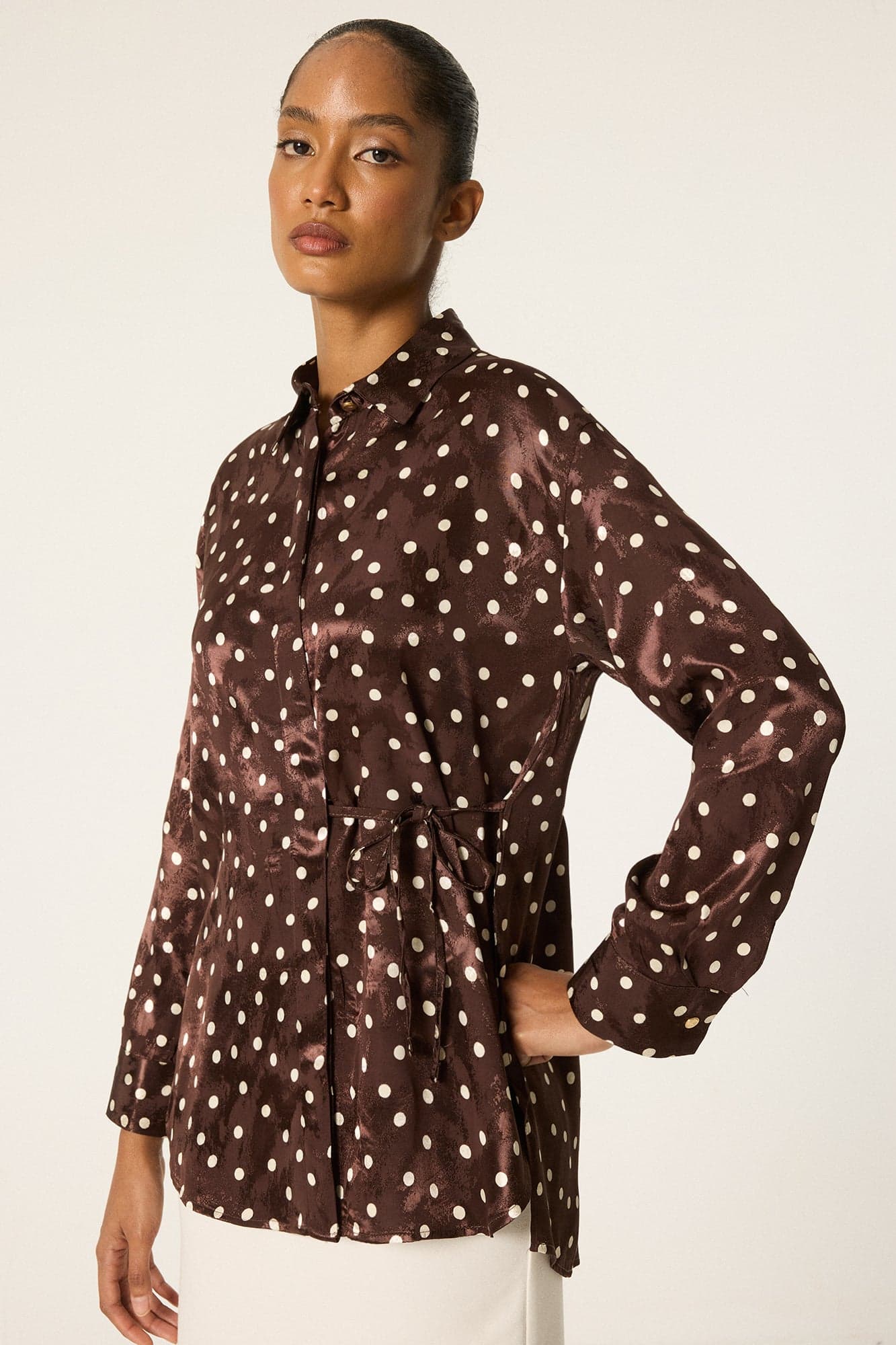 PATTERNED SATIN TUNIC