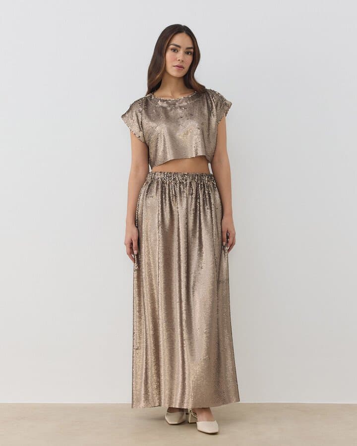 Payetli Crop Bluz Vizon