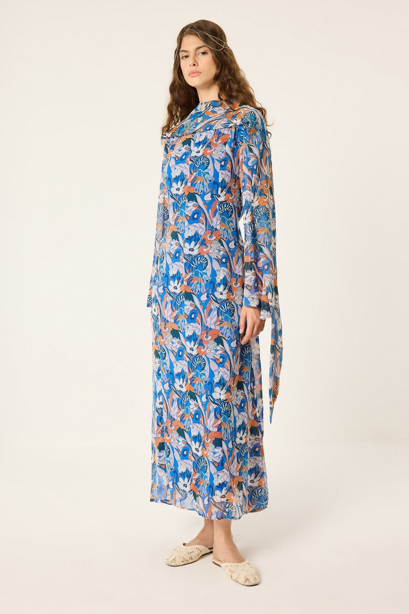 BELTED FLORAL PRINT DRESS
