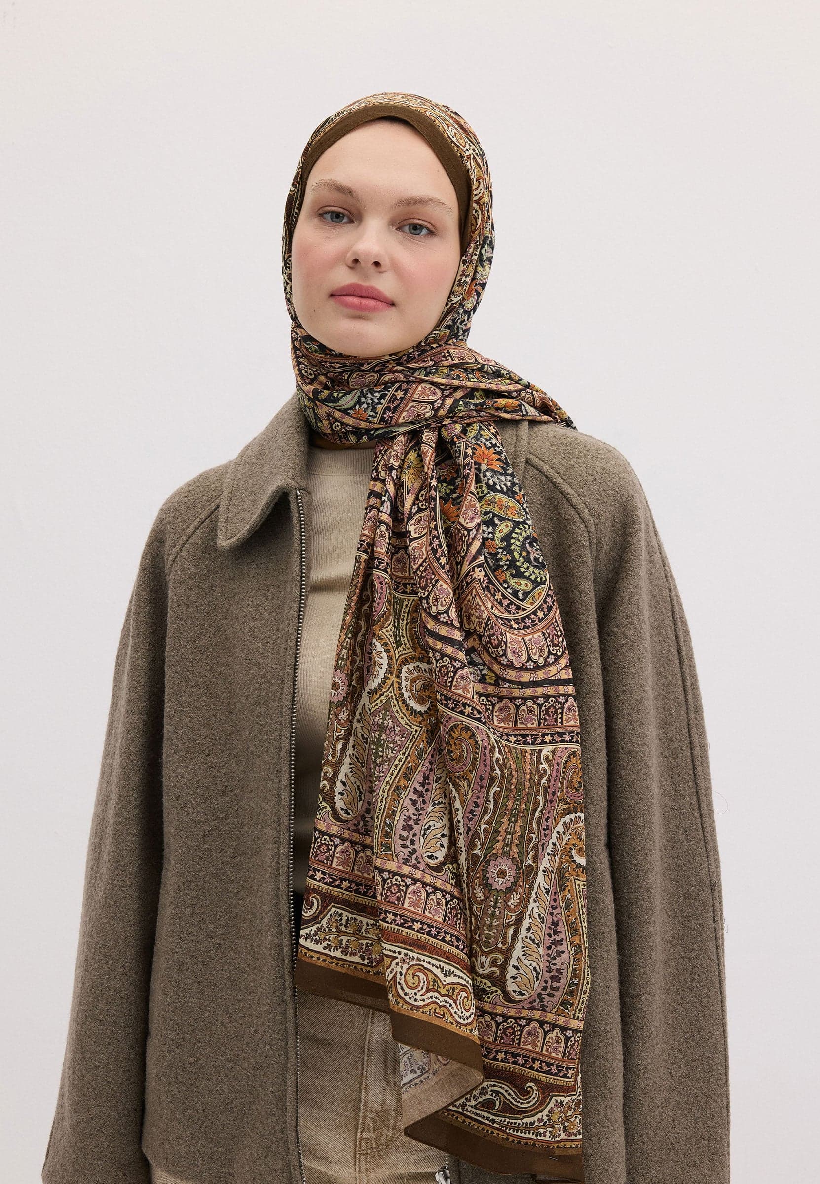 Nordıc Paısley Desen Şal Camel