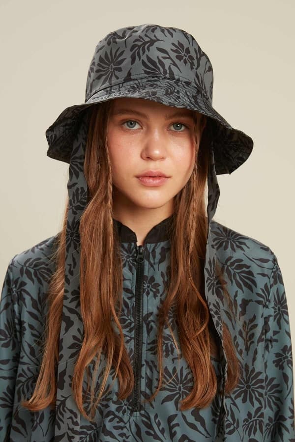 BAĞLAMALI BUCKET ŞAPKA FLORAL-YEŞİL