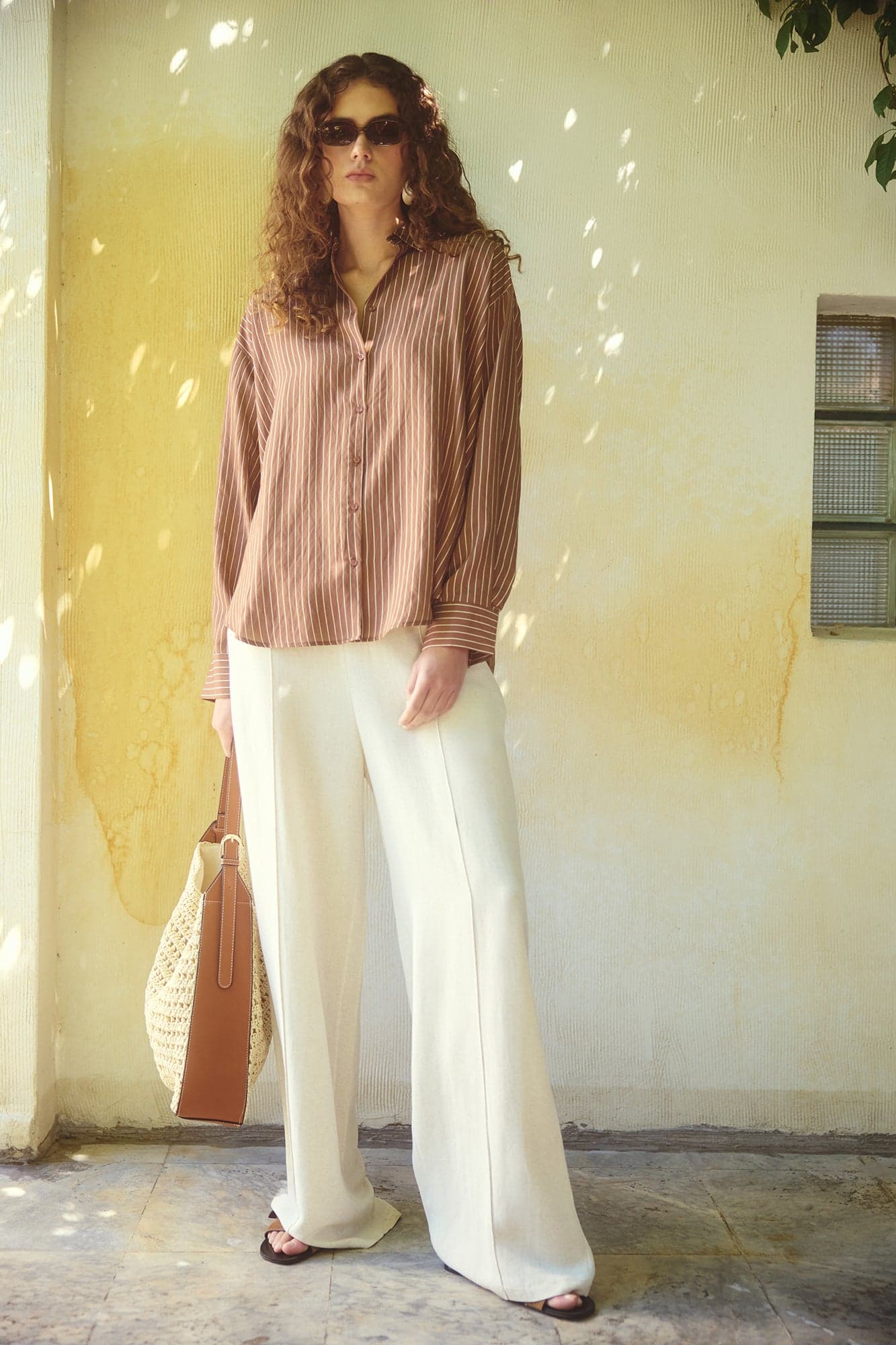 SOFT DRAPED STRIPED SHIRT