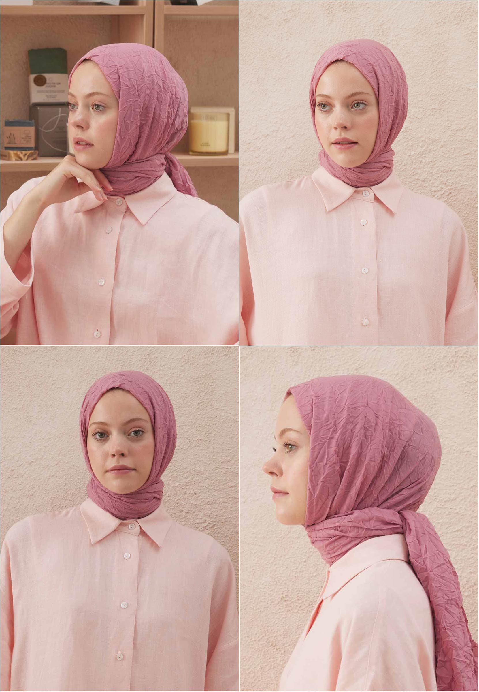 Vual Crash Şal Soft Pembe
