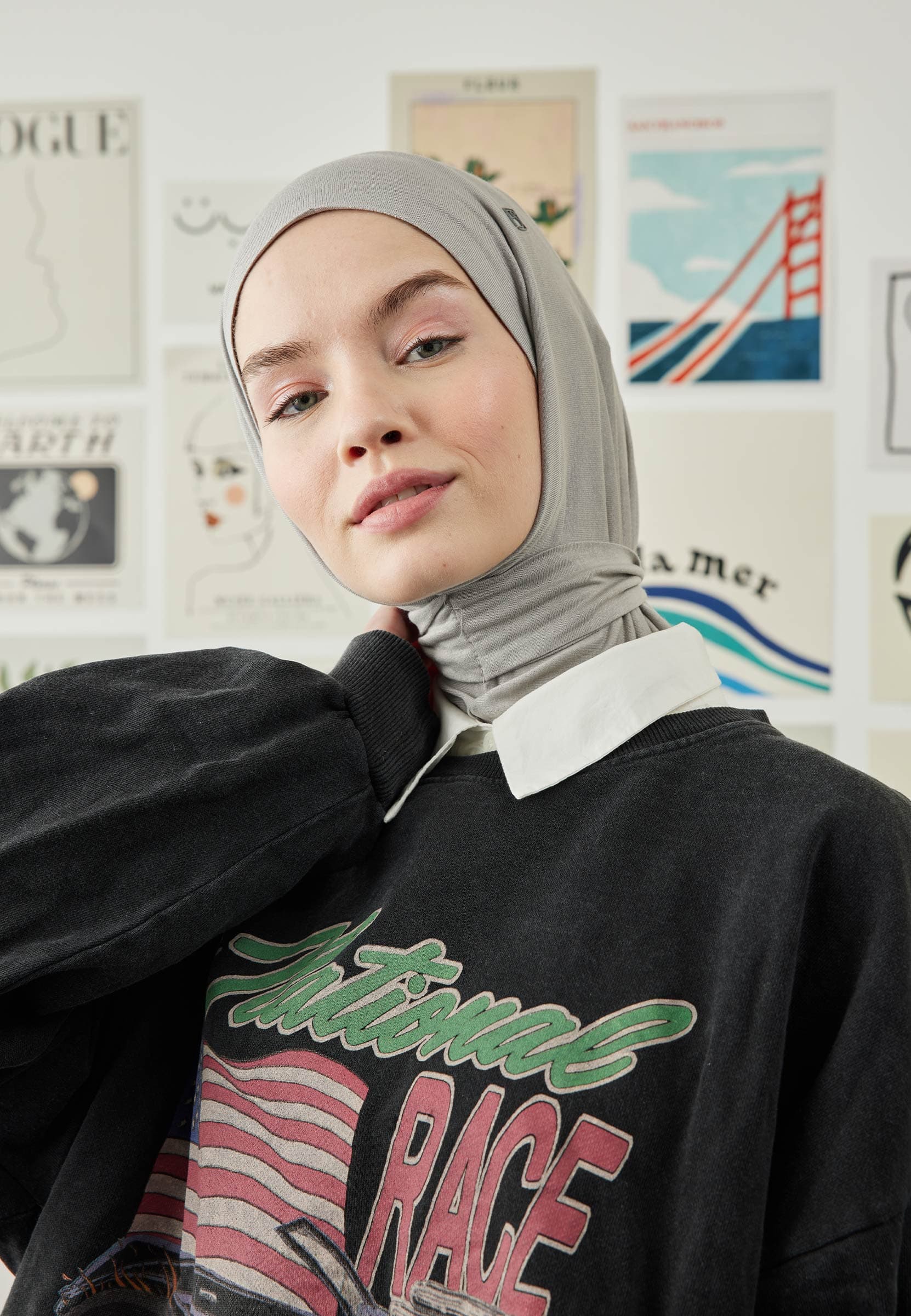 Athletic Hijab Gümüş