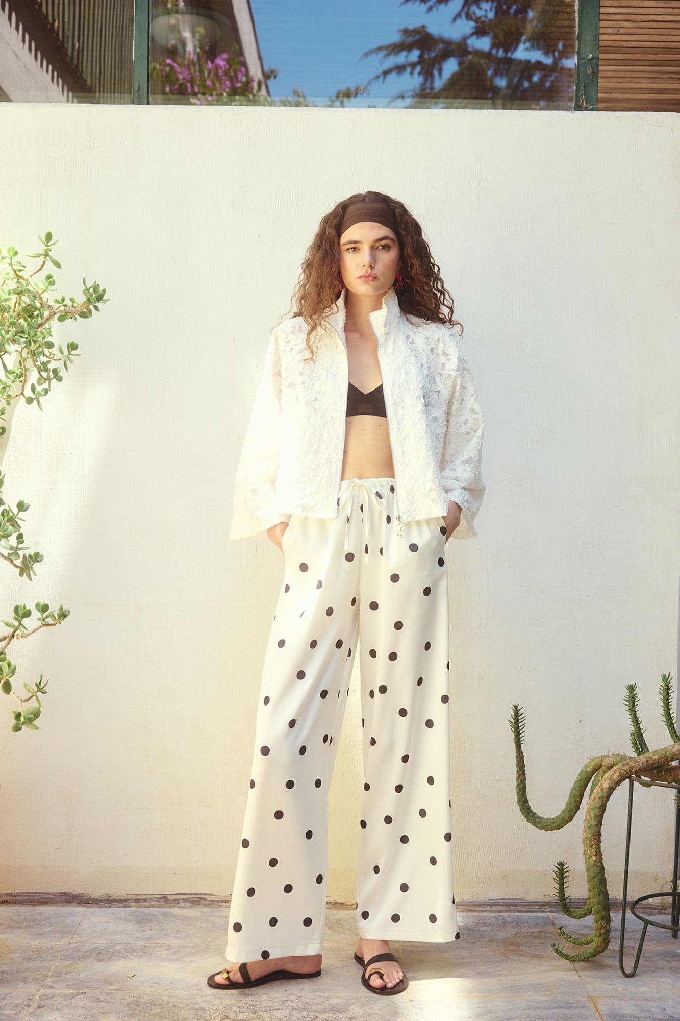SATIN PANTS WITH AN ELASTIC WAISTBAND