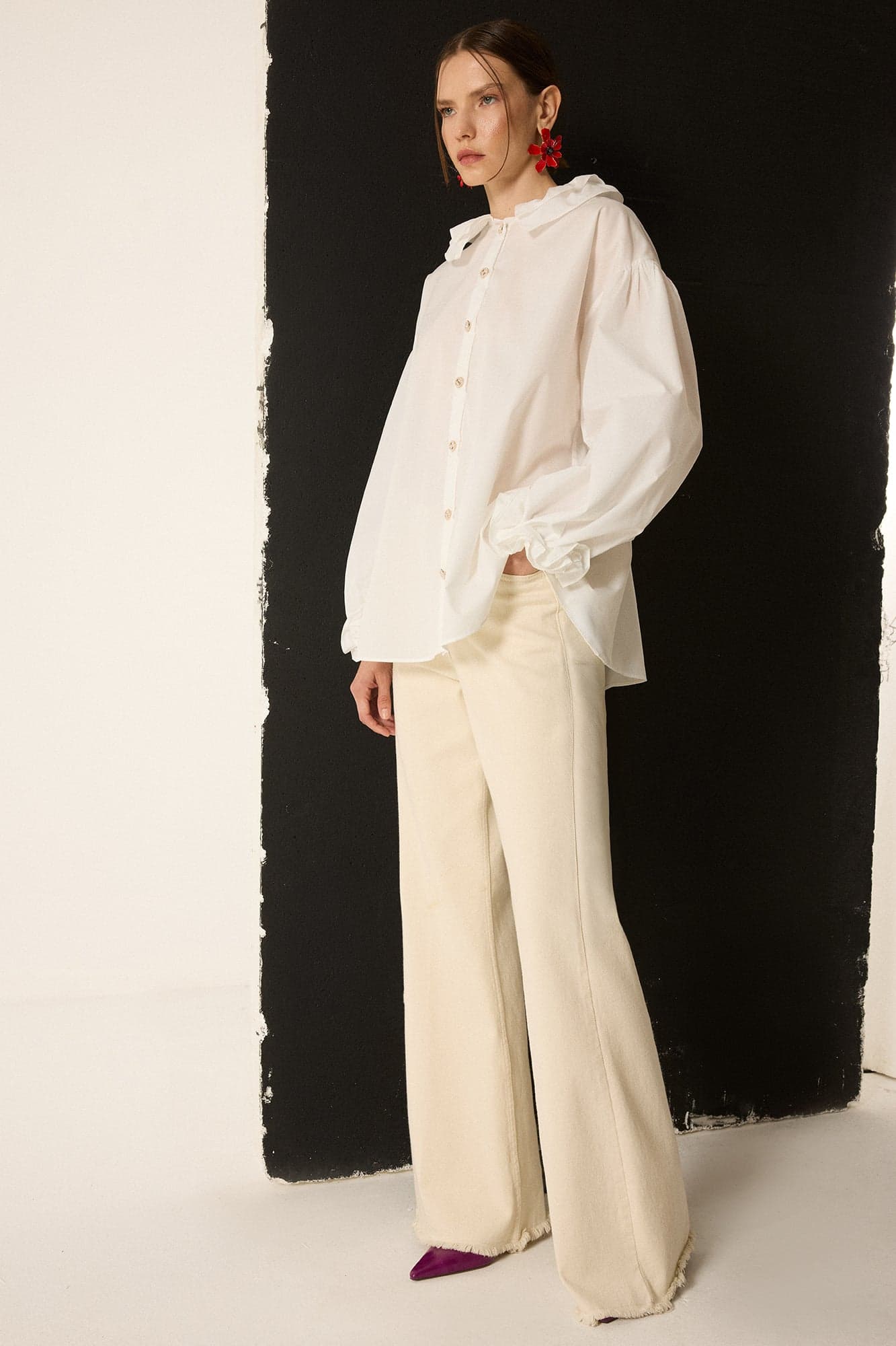 RUFFLED RELAX SHIRT
