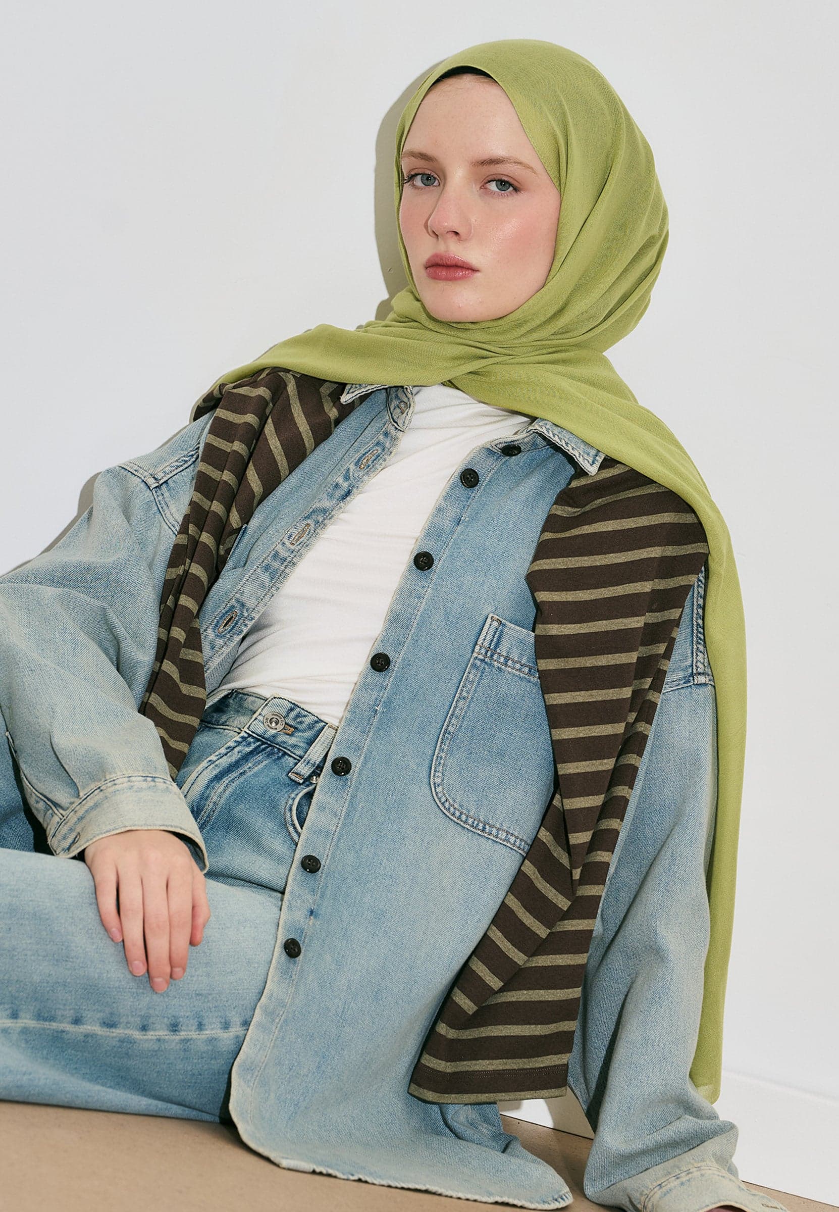 Soft Viskon Şal Avocado