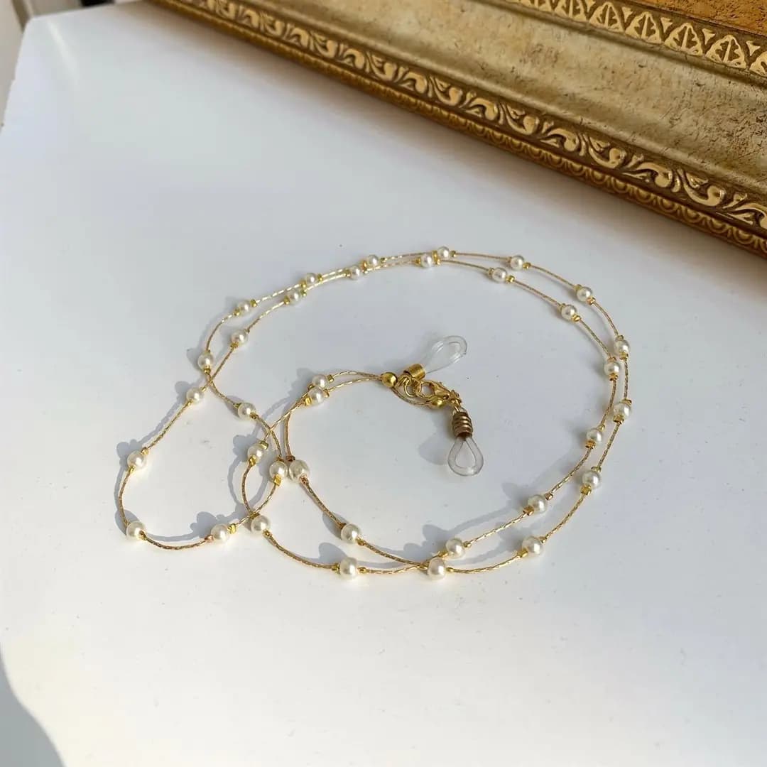 Gold İncili Gözlük Zinciri