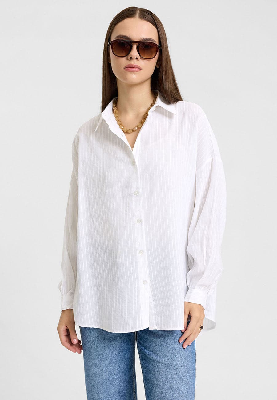 Soft Pamuk Oversize Gömle-RS34151