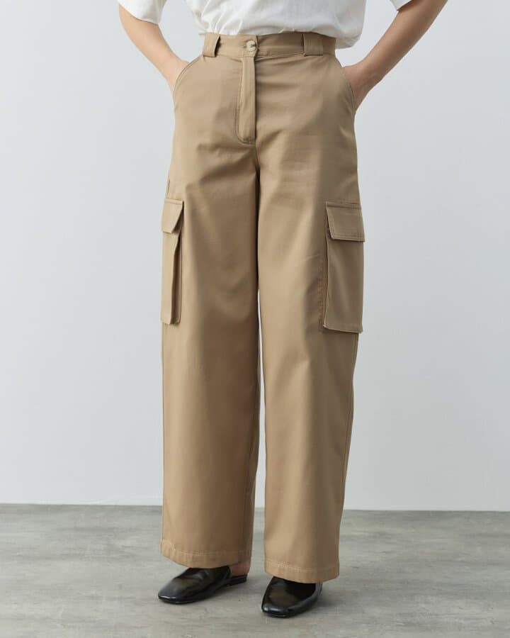 Paper Gabardin Safari Balon Fit Cepli Pantolon Camel