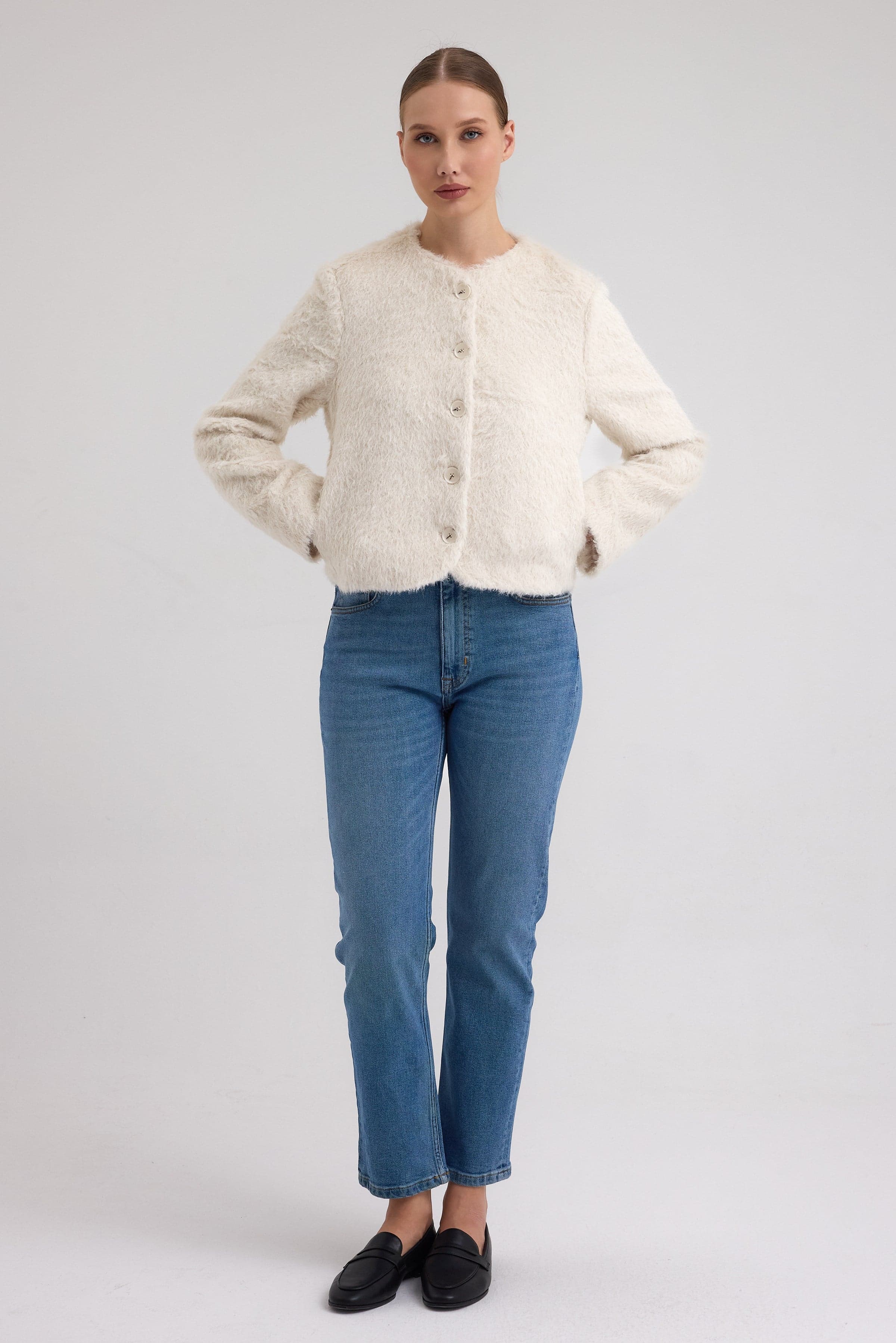 PELUŞ CROP CEKET