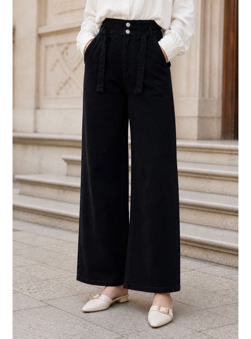 Siyah Kemerli Kot Pantolon