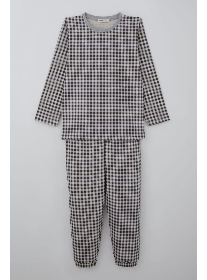 Breeze Erkek Çocuk Pijama Takımı Ekose Desenli 4-8 Yaş Karışık Renk