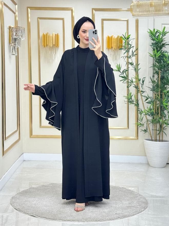 Eflin Volan Kollu Abaya Siyah