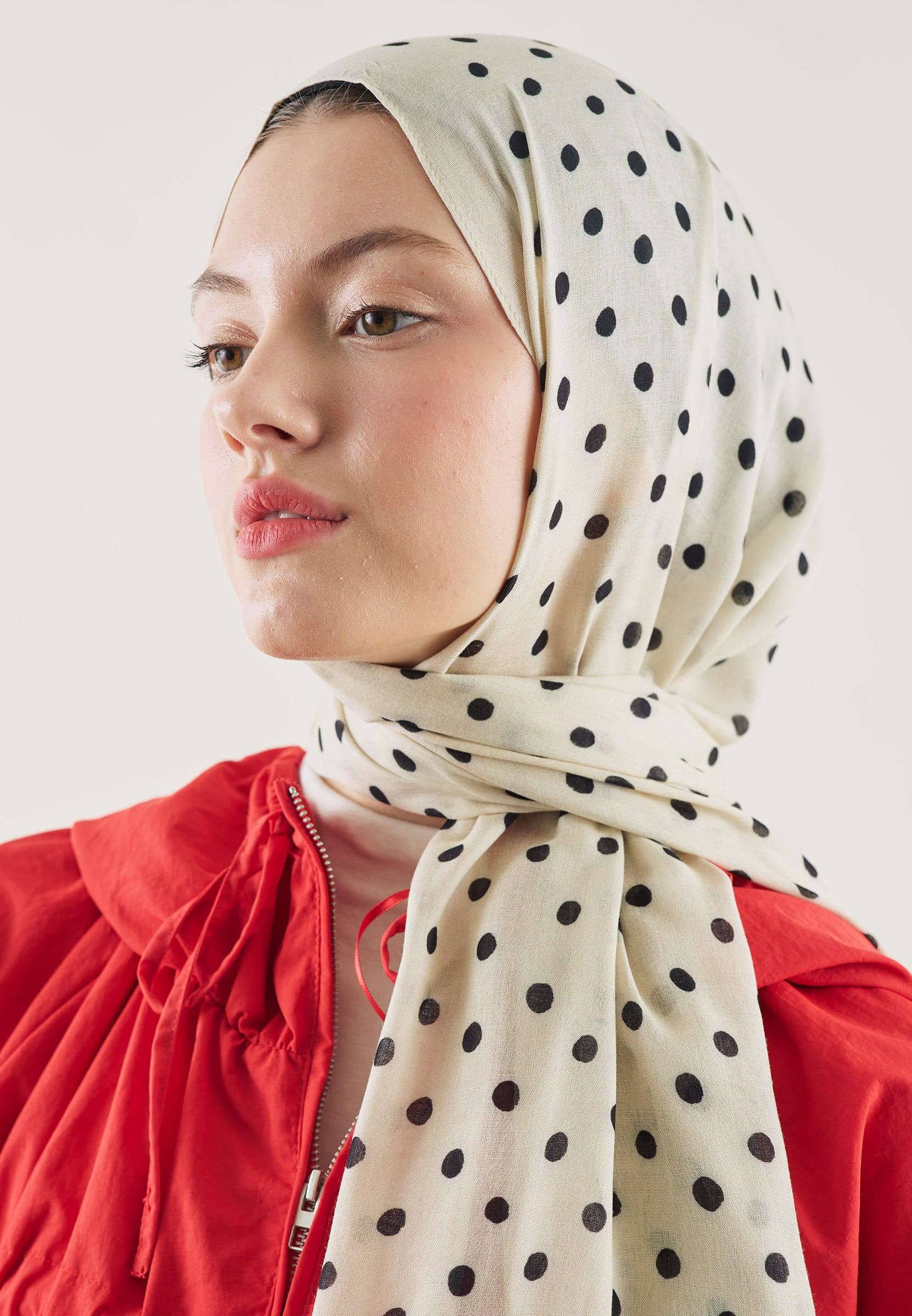 Small Polka Dots Desen Rami Şal Bej