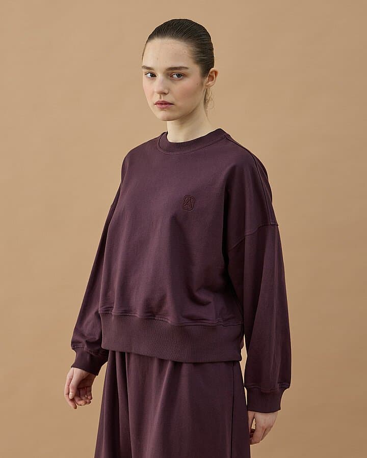 Cotton İki İplik Mini Sweat Mürdüm