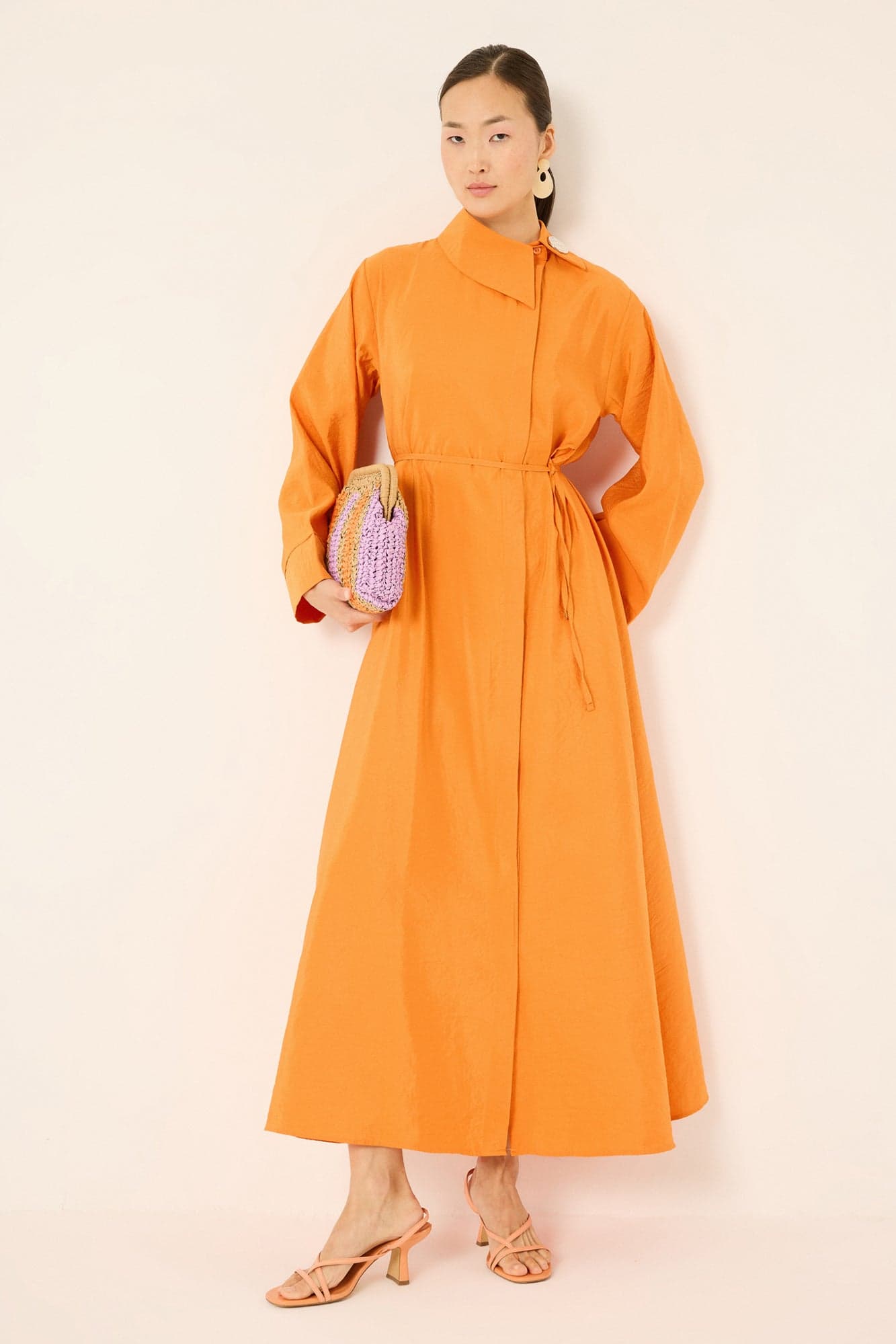 WIDE NECK DETAIL MAXI DRESS