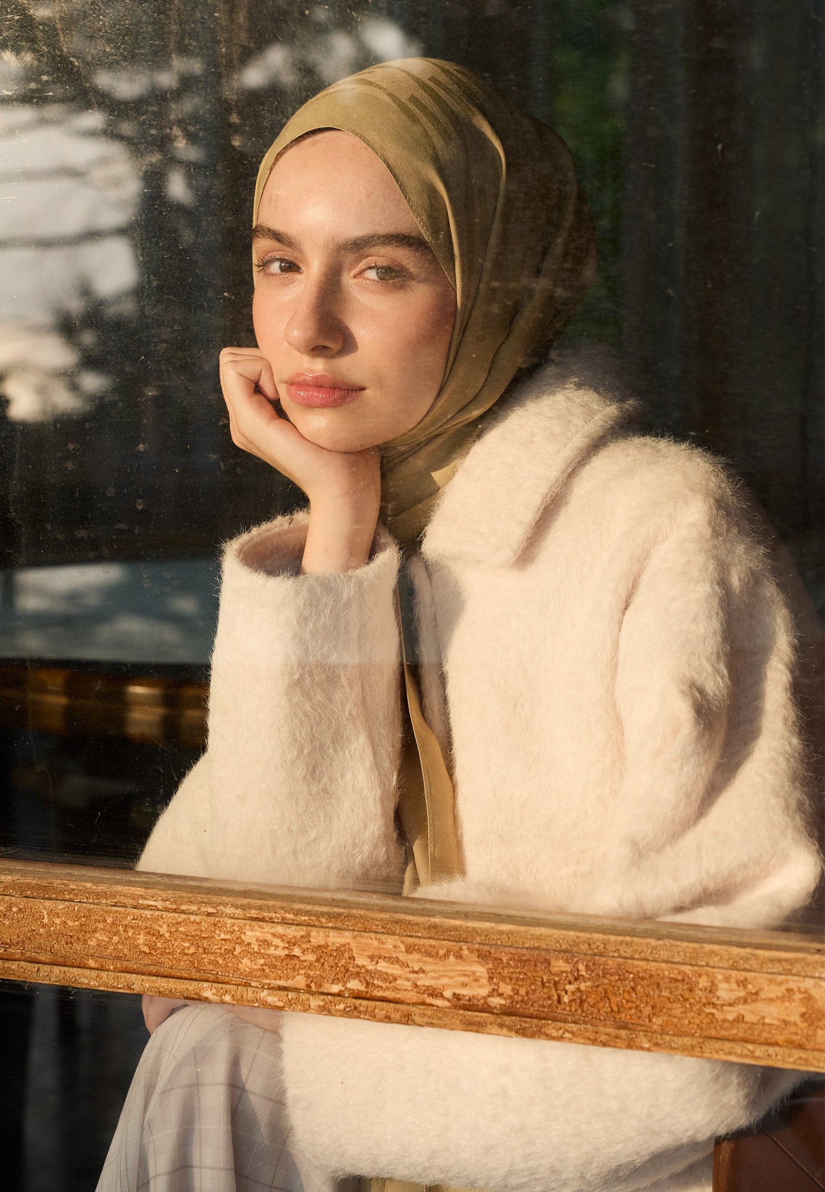 Nara Pamuk Floş Jakarlı Şal Kum