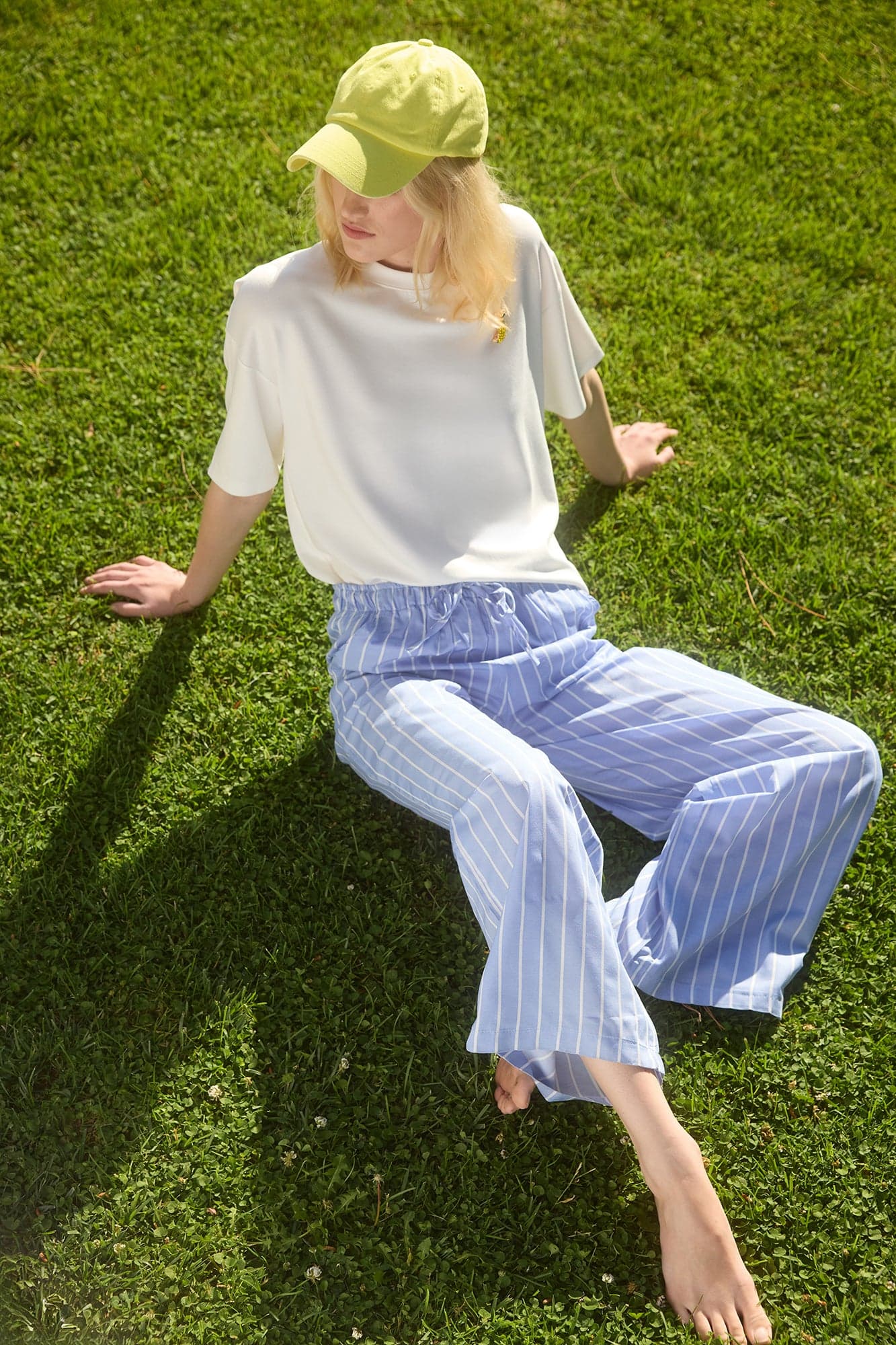 STRIPED WIDE-LEG TROUSERS